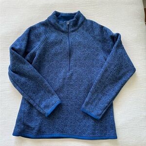 Storm pack blue fleece quarter zip long sleeve coat jacket sweater large